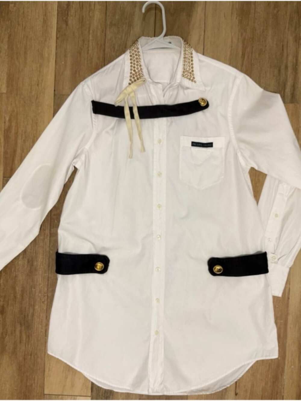 ISO Prada Shirt dress - white with studs